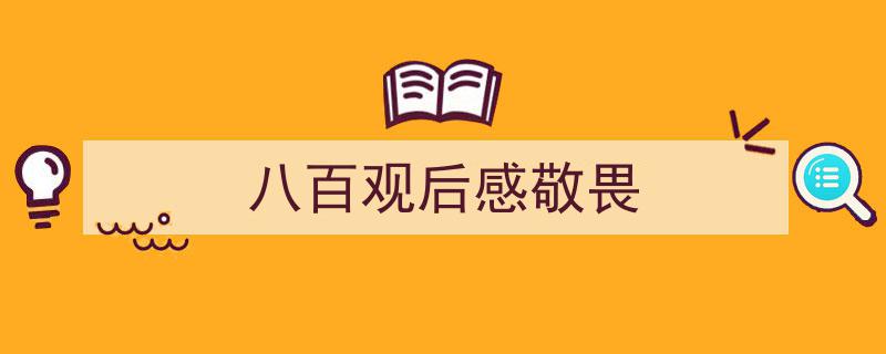 写作《八百观后感敬畏》小技巧请记住这五点。（精选5篇）"/