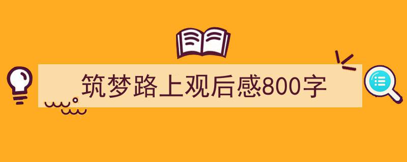 筑梦路上观后感800字如何写我教你。（精选5篇）"/