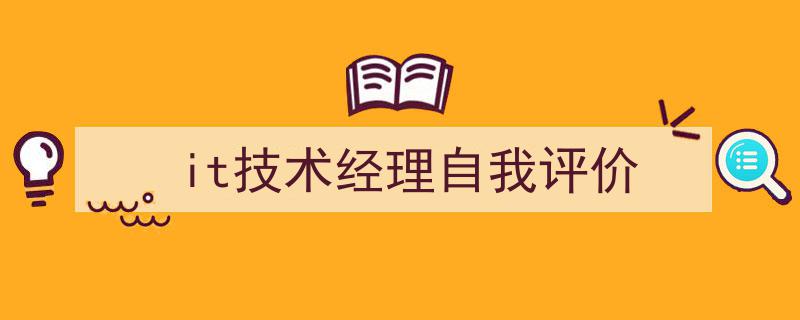 推荐《it技术经理自我评价》相关写作范文范例（精选5篇）"/