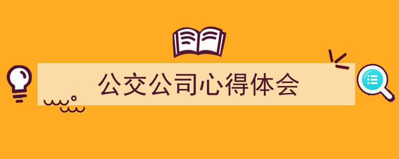 3招搞定《公交公司心得体会》写作。（精选5篇）"/