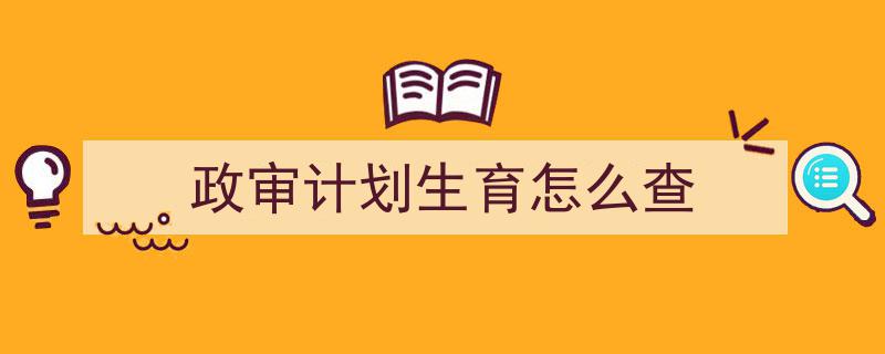 手把手教你写《政审计划生育怎么查》,（精选5篇）"/