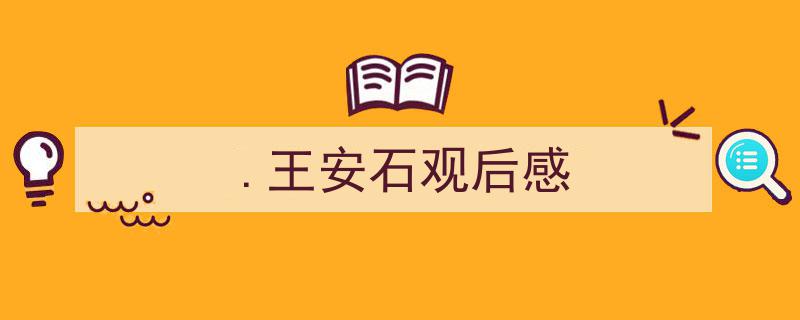 推荐《.王安石观后感》相关写作范文范例（精选5篇）"/