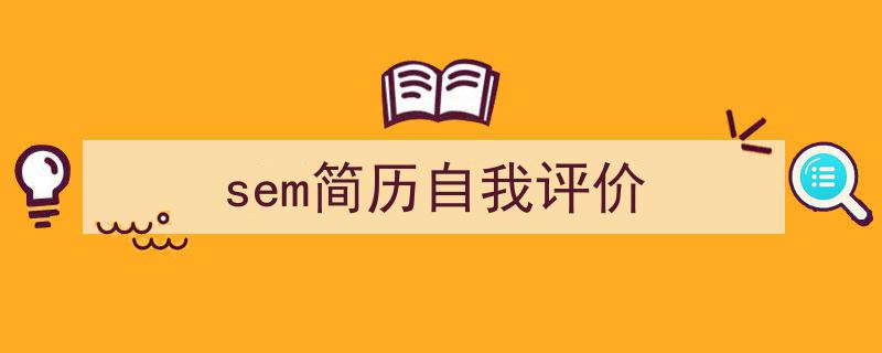 推荐《sem简历自我评价》相关写作范文范例（精选5篇）"/