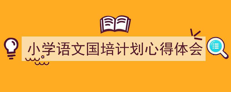 小学语文国培计划心得体会如何写我教你。（精选5篇）"/