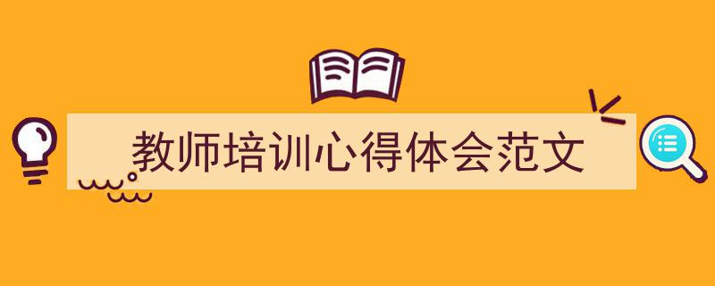 一篇文章轻松搞定《教师培训心得体会范文》的写作。（精选5篇）"/