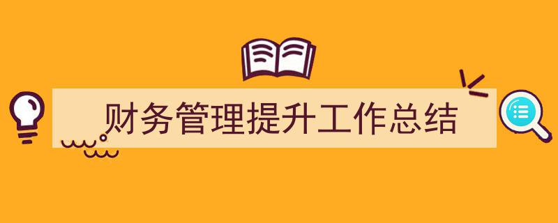 手把手教你写《财务管理提升工作总结》,(精选5篇)"/